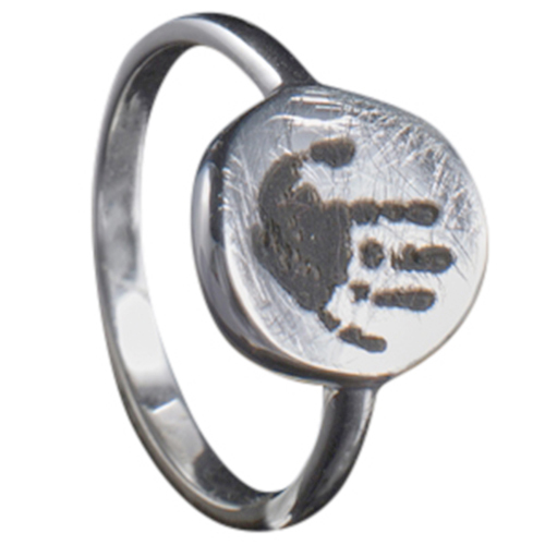 Zilveren vingerafdruk ring 11mm