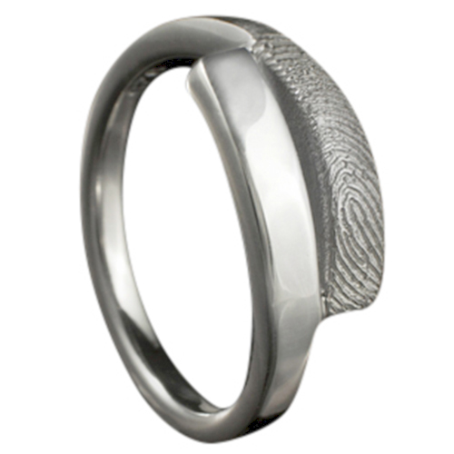 Zilveren vingerafdruk ring 7,5mm
