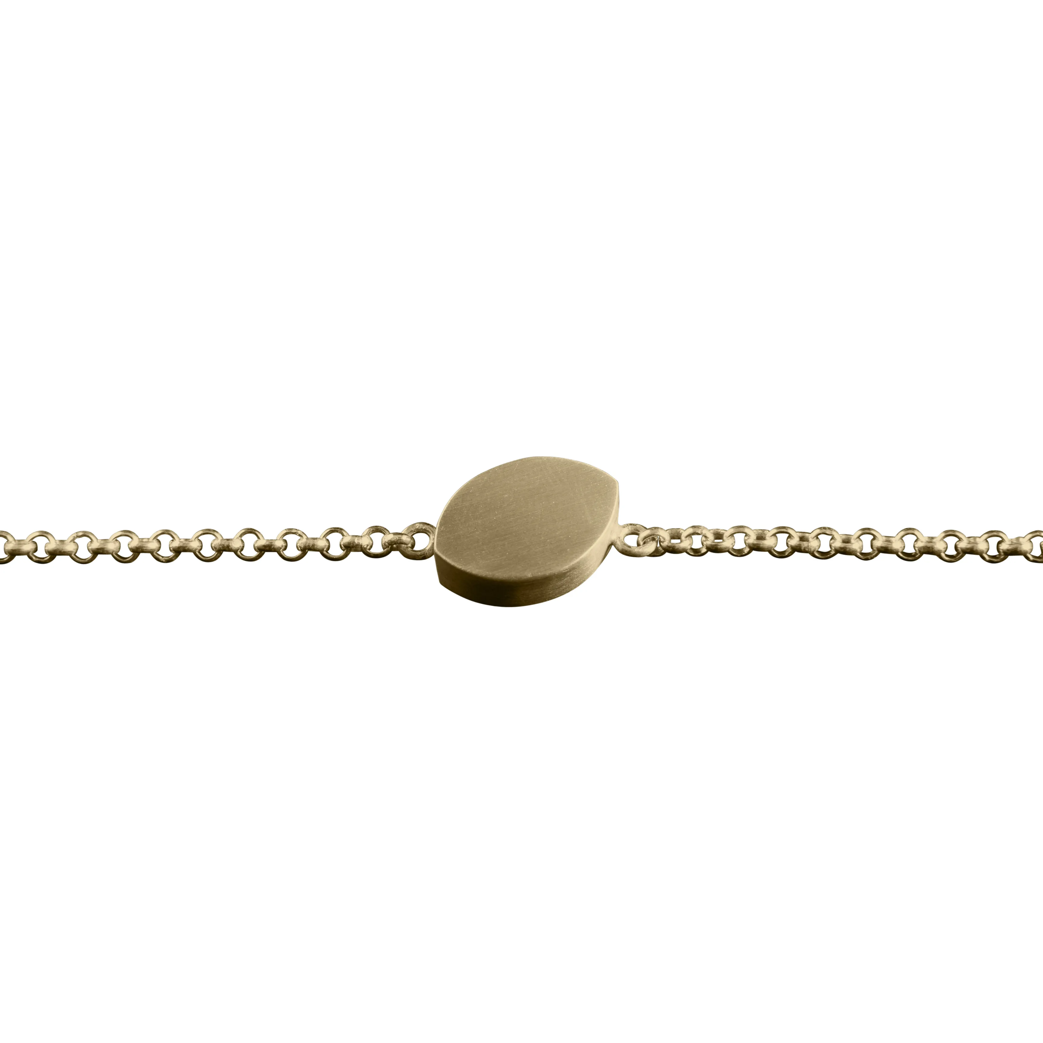 ethisch Scarp Ontevreden Gouden as armband met bladvormige hanger