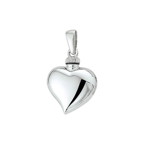 Zilveren sierlijk hart urnhanger 16 mm