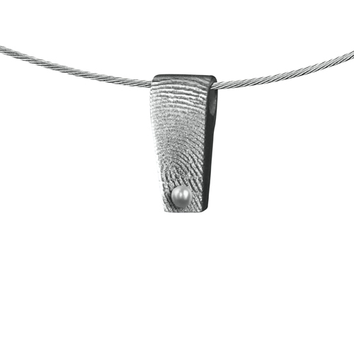 Design ketting hanger met vingerafdruk en parel