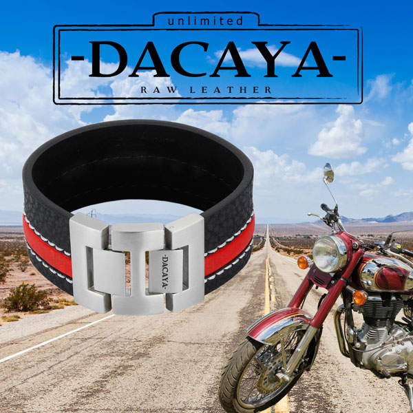 Dacaya armband high way zwart-rood