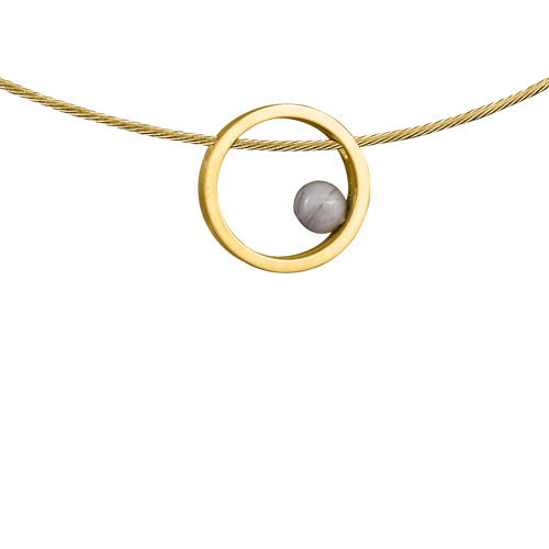 Gouden ashanger ring met asbol