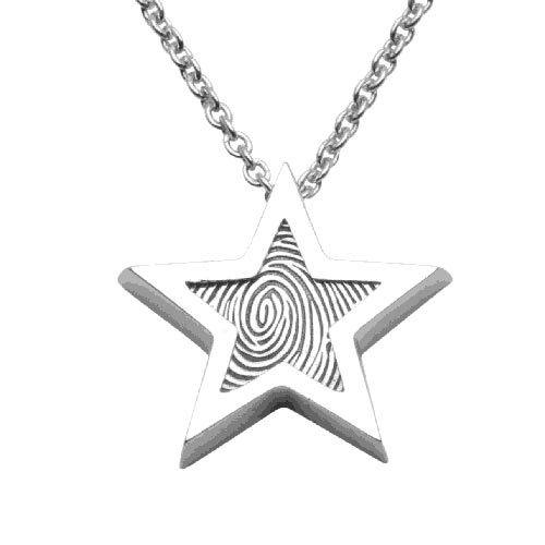 Zilveren ster hanger met vingerafdruk Soulmate Treasure Faith