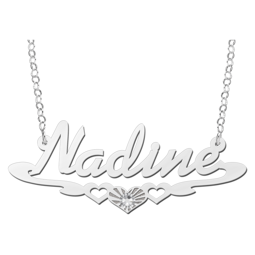 Zilveren naamketting Nadine