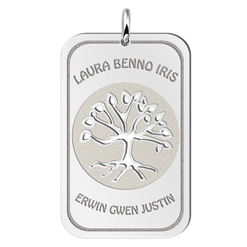Zilveren Tree of Life dog tag Names4ever