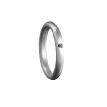 Zilveren ronde ring met open askamer