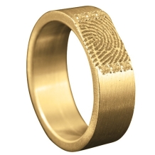 Vingerafdruk ring goud met 6 pave gezette zirkonia