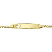 Gold plated baby armbandje met naam en hartje