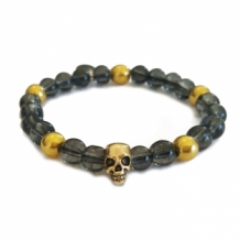 kralen armband skull zwart goud