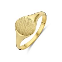 Ovale gouden zegelring met vingerafdruk