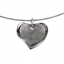 zilveren vingerafdruk-hanger dubbel hart