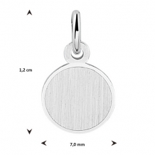 Zilveren hanger rond 7mm inclusief naam graveren