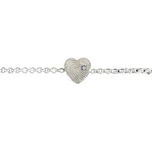 Zilveren hart armband met vingerafdruk met steen