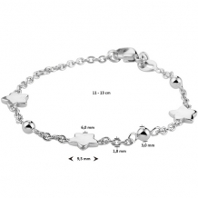 Zilveren kinderarmband met drie sterren