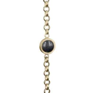 Vingerafdruk armband Goud met ronde steen