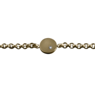 Gouden armband met ronde hanger en steen met gesloten askamer