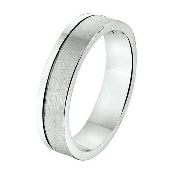 Zilveren ring mat glanzende rand