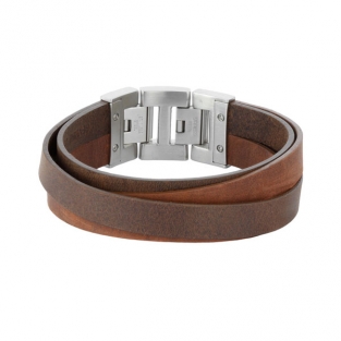 Dacaya armband cross roads bruin-cognac