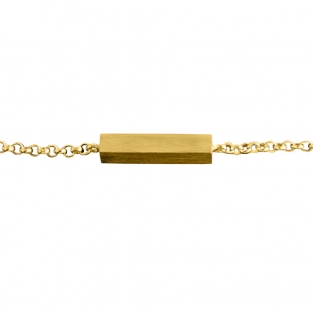 Gouden armband met rechthoekig asbuisje