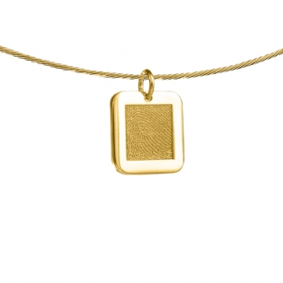 Gouden vingerafdruk hanger vierkant met rand