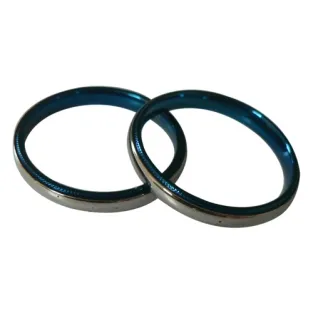 Ring RVS blauw-zilver inclusief