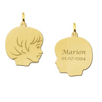 Gouden meisjes kinderkopje met gravure Names4ever