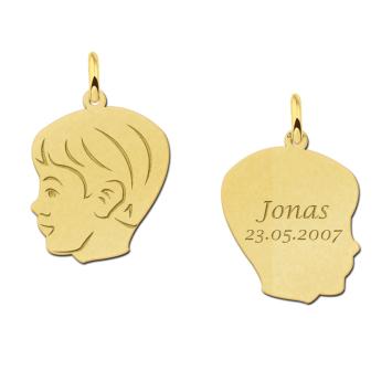 Gouden jongens kinderkopje met gravure Names4ever