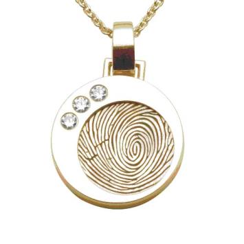 Gouden vingerafdruk ketting hanger