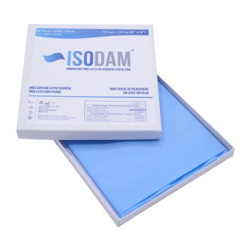 ISODAM Kofferdam Blätter non-latex Heavy blau 152mm x 152mm 20 Stk.