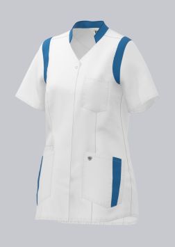 BP Stretchjacke Caro für Damen Weiß/Azurblau