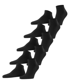 Esprit Solid 5er-Pack Herren-Sneakersocken Schwarz
