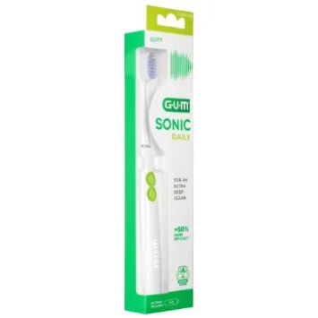 GUM ActiVital Sonic Daily batteriebetriebene Zahnbürste schwarz, 4 Stück