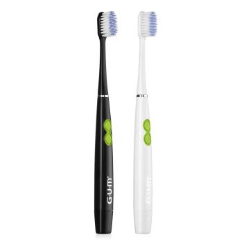 GUM ActiVital Sonic Daily batteriebetriebene Zahnbürste schwarz, 4 Stück