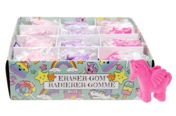 Radiergummi Einhorn 4cm 3 Farben zu 48 Stk.