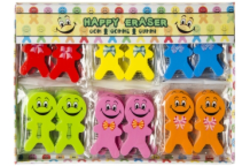 Happy Eraser Radiergummi 5 cm 36 Stück