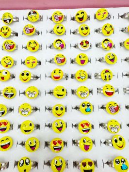 Ringe Emoji Smiley 100 Stück