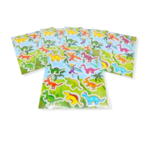 Dino sticker Bogen 10cm x 10 cm 120 Bogen pro Box