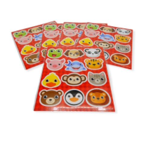 Süße Tiere stickers 12 stickers auf Bogen 10 x11cm120 Bögen/Box