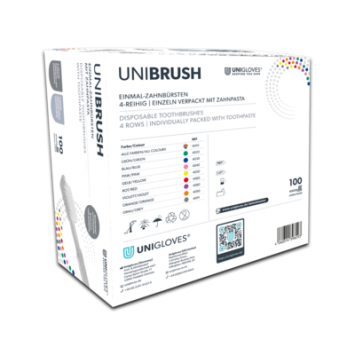 Unibrush Einwegzahnbürste mit Zahnpasta 100 Stk.