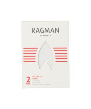 Ragman 2 T-Shirts im Doppelpack mit Rundhalsausschnitt Weiß