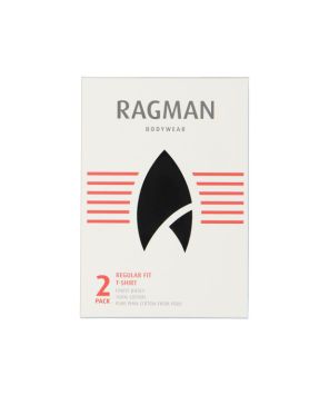 Ragman 2 T-Shirts im Doppelpack mit Rundhalsausschnitt Schwarz