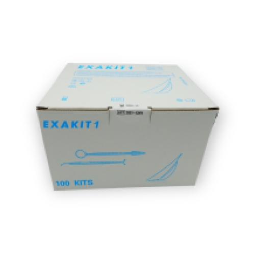 Exakit1 Box mit 100 Sets aus 1 Sonde und 1 Mundspiegel