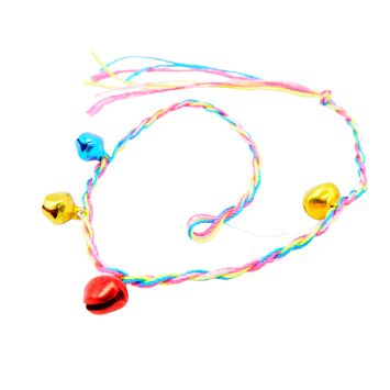 Armband aus knallbunte Schnüre und Glöckchen zu 100 Stück