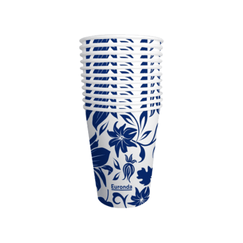 Euronda MonoArt Papier Becher 180 ml Flower Blue pro 1000 Stk.ück