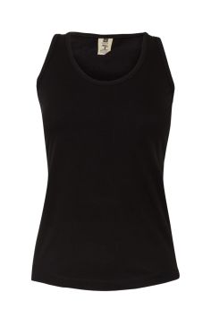 Damen-Tanktop 100 % Baumwolle Schwarz
