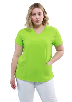 Damen-Tunika Quick Power aus bügelfreier Mikrofaser Lime