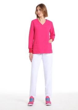 Damen-Tunika Quick Power bügelfrei langarm Pink