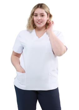 Unisex-Tunika Quick Smart aus bügelfreier Mikrofaser Weiß