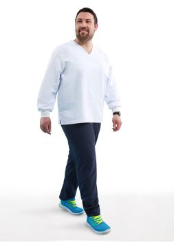 Unisex-Tunika Quick Smart bügelfrei langarm Weiß